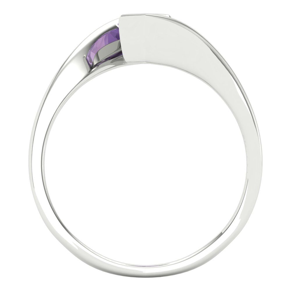 1 cttw Simulated Alexandrite Solitaire  Engagement Ring - Solid White Gold (VVS1, Marquise Cut,10x8mm )