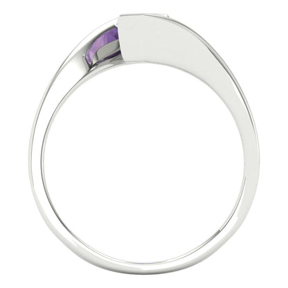 1 cttw Simulated Alexandrite Solitaire  Engagement Ring - Solid White Gold (VVS1, Marquise Cut,10x8mm )
