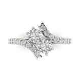 1.98 ct Brilliant Round Cut Natural Diamond Stone Clarity SI1-2 Color G-H White Gold Solitaire with Accents Ring