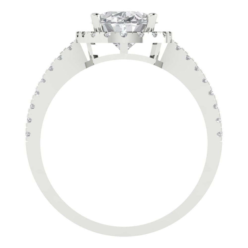 2.27 cttw Certified Moissanite Hidden Halo Engagement Ring - Solid Gold (VVS1, D-F,Oval Cut,9X7mm)