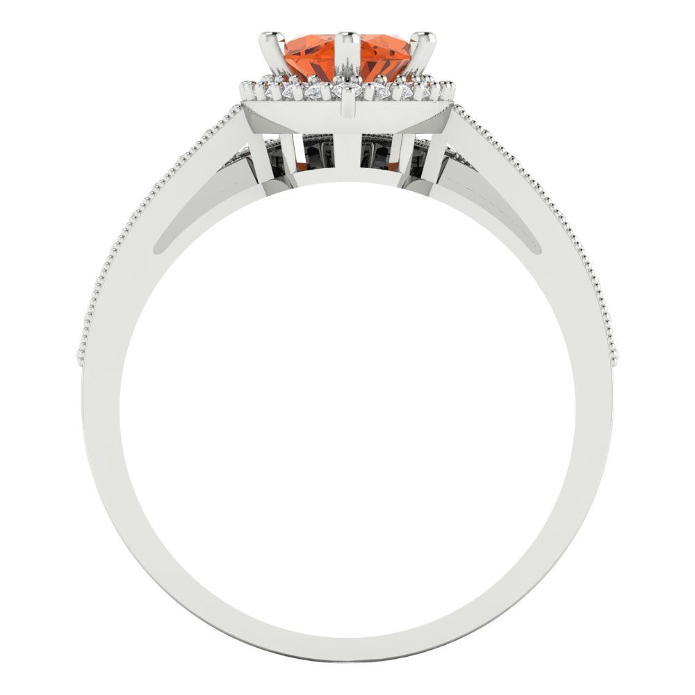 2.4875 cttw Marquise Cut Simulated Ruby Bridal Set - Solid White Gold Engagement Ring & Wedding Band