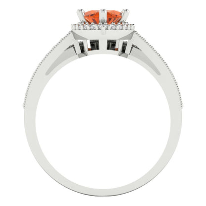 2.4875 cttw Marquise Cut Simulated Ruby Bridal Set - Solid White Gold Engagement Ring & Wedding Band