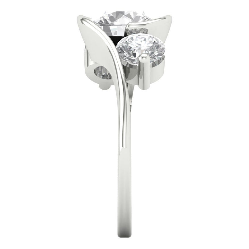 3.5 ct Brilliant Round Cut Natural Diamond Stone Clarity SI1-2 Color G-H White Gold Three-Stone Ring