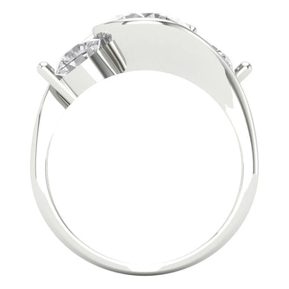 3.5 cttw Zirconia Simulated Diamond Three-Stone Engagement Ring - Solid Gold (VVS1, Round Cut,8.0mm)