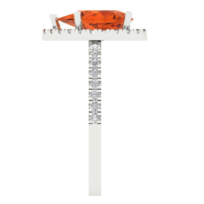 2.38 cttw Zirconia Simulated Red Diamond Hidden Halo Engagement Ring - Solid Gold (VVS1, Pear Cut,10x7mm )