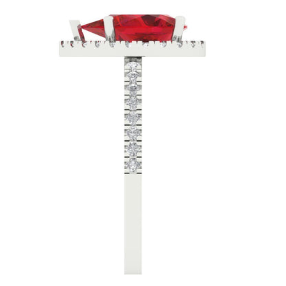 2.38 cttw Simulated Pink Tourmaline Hidden Halo Engagement Ring - Solid Gold (Pear Cut,10x7mm )