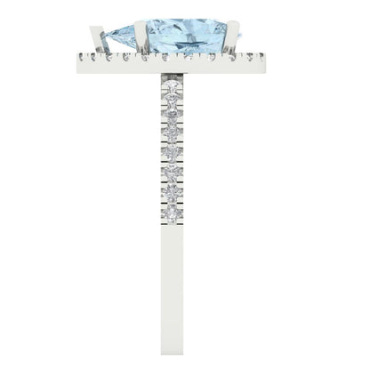 2.38 cttw Natural Sky Blue Topaz Hidden Halo Engagement Ring - Solid Gold (Pear Cut,10x7mm )