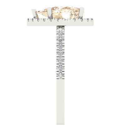 2.38 cttw Natural Morganite Hidden Halo Engagement Ring - Solid Gold (Pear Cut,10x7mm )