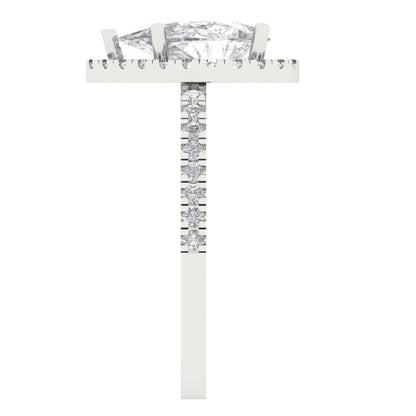 2.38 cttw Zirconia Simulated Diamond Hidden Halo Engagement Ring - Solid Gold (VVS1, Pear Cut,10x7mm )