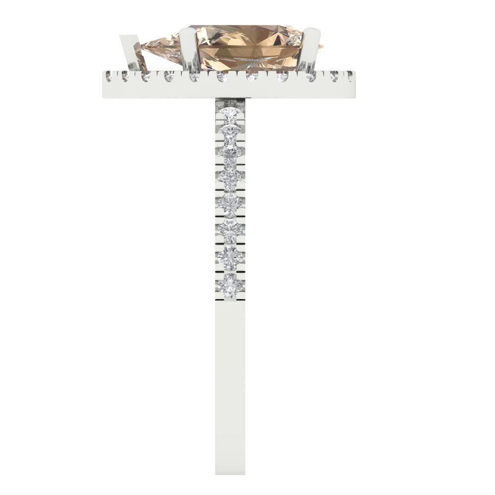 2.38 cttw Yellow Moissanite Hidden Halo Engagement Ring - Solid Gold (Pear Cut,10x7mm )