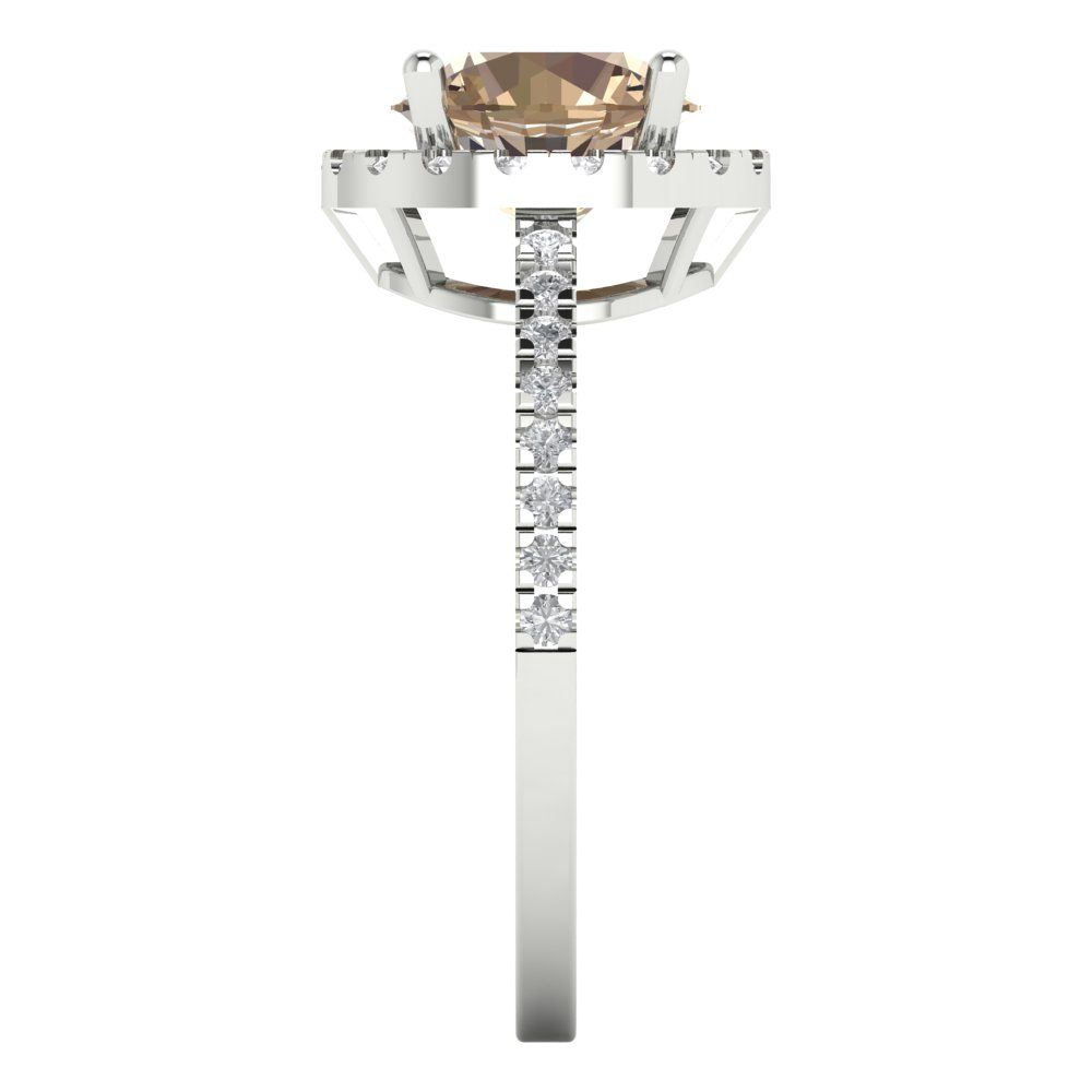 1.8 cttw Yellow Moissanite Hidden Halo Engagement Ring - Solid Gold (Round Cut,7.5mm)