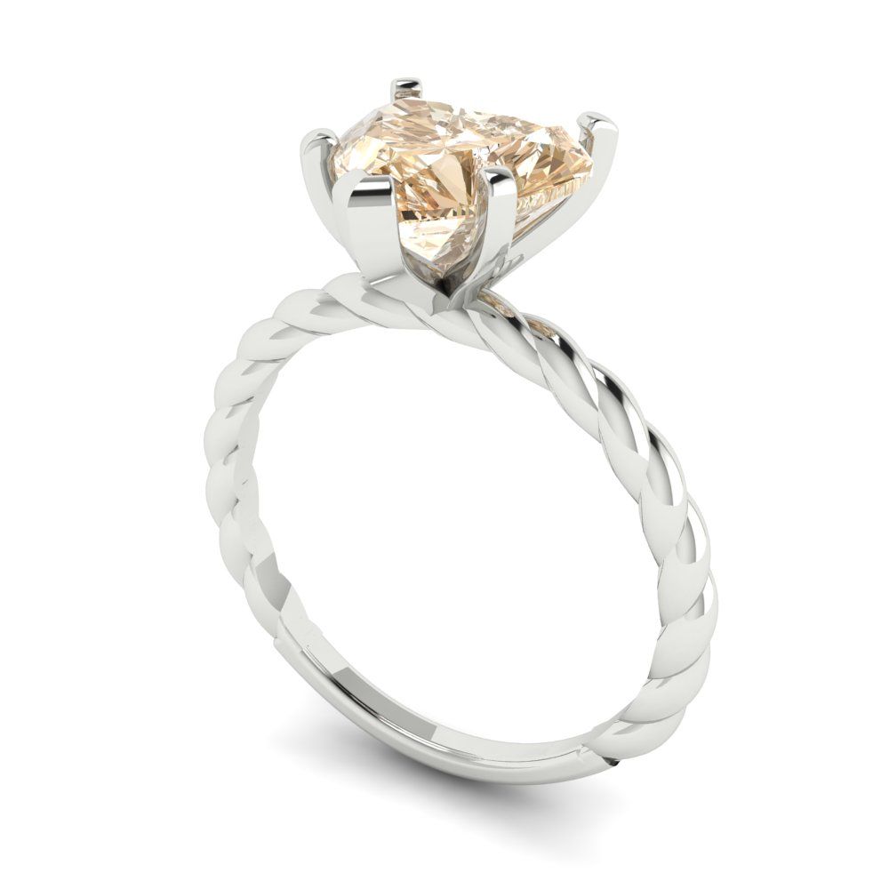 2 cttw Natural Morganite Solitaire  Engagement Ring - Solid Gold (Heart Cut,8mm)