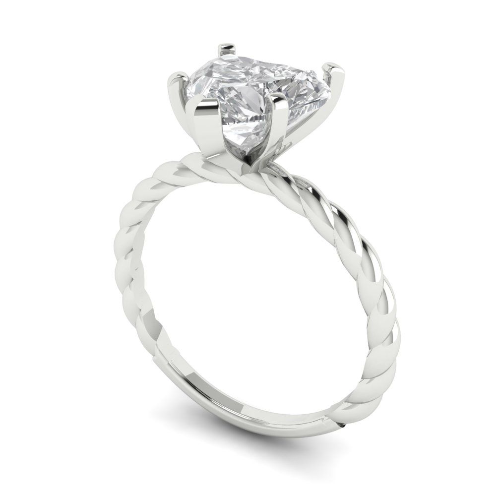2 cttw Certified Moissanite Solitaire  Engagement Ring - Solid Gold (VVS1, D-F,Heart Cut,8mm)