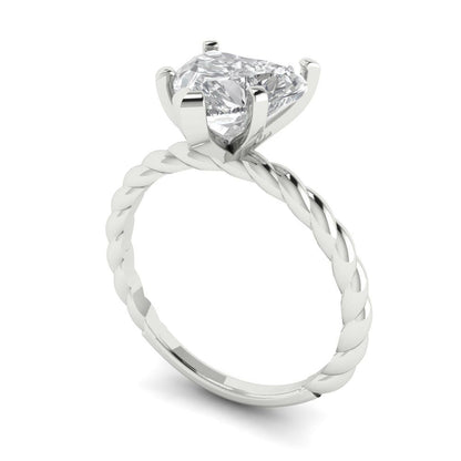 2 cttw Certified Moissanite Solitaire  Engagement Ring - Solid Gold (VVS1, D-F,Heart Cut,8mm)