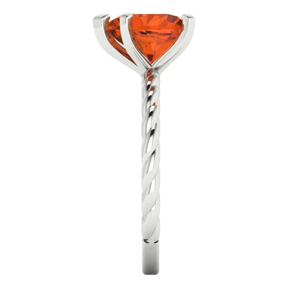 2 cttw Zirconia Simulated Red Diamond Solitaire  Engagement Ring - Solid Gold (VVS1, Heart Cut,8mm)