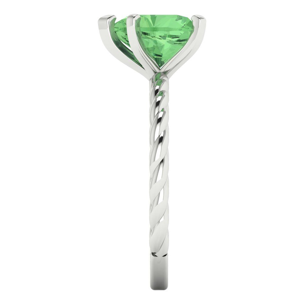 2 cttw Zirconia Simulated Green Diamond Solitaire  Engagement Ring - Solid Gold (VVS1, Heart Cut,8mm)