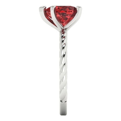 2 cttw Natural Garnet Solitaire  Engagement Ring - Solid Gold (Heart Cut,8mm)