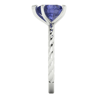 2 cttw Simulated Tanzanite Solitaire  Engagement Ring - Solid Gold (Heart Cut,8mm)