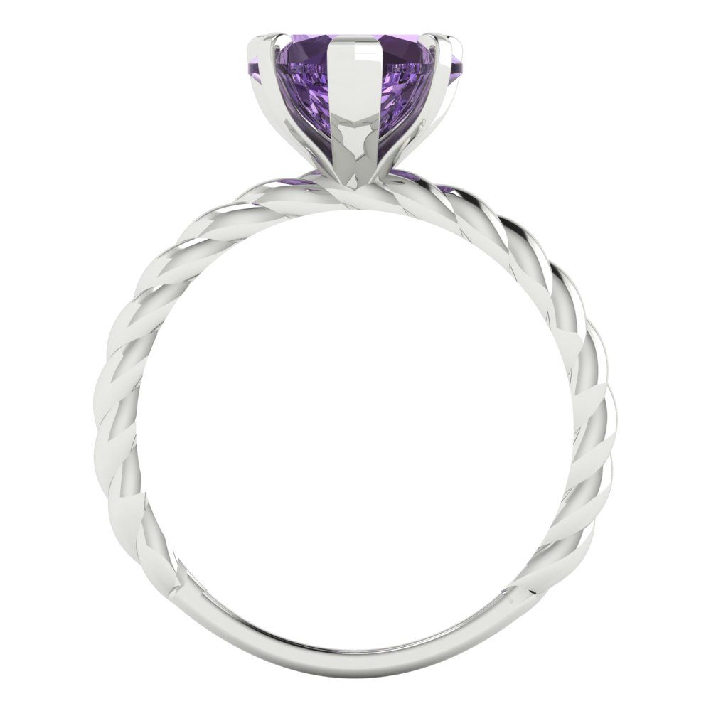 2 cttw Simulated Alexandrite Solitaire  Engagement Ring - Solid Gold (Heart Cut,8mm)