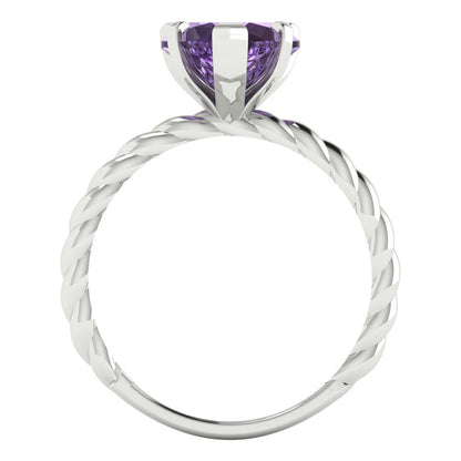 2 cttw Simulated Alexandrite Solitaire  Engagement Ring - Solid Gold (Heart Cut,8mm)