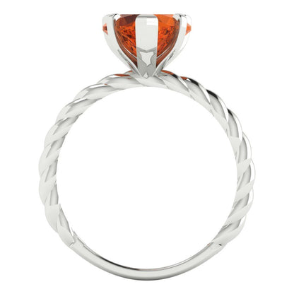 2 cttw Zirconia Simulated Red Diamond Solitaire  Engagement Ring - Solid Gold (VVS1, Heart Cut,8mm)