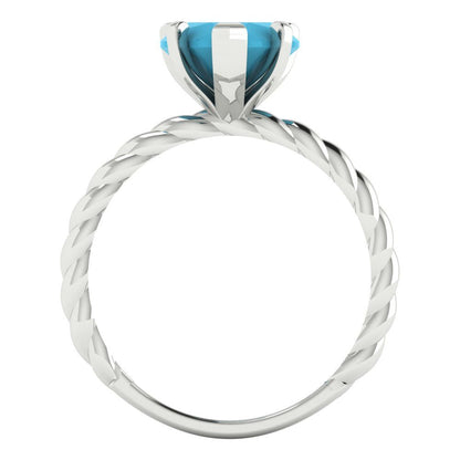 2 cttw Simulated Turquoise Solitaire  Engagement Ring - Solid Gold (Heart Cut,8mm)