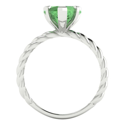 2 cttw Zirconia Simulated Green Diamond Solitaire  Engagement Ring - Solid Gold (VVS1, Heart Cut,8mm)