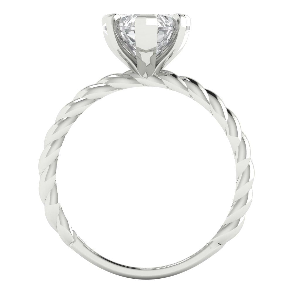 2 cttw Certified Moissanite Solitaire  Engagement Ring - Solid Gold (VVS1, D-F,Heart Cut,8mm)