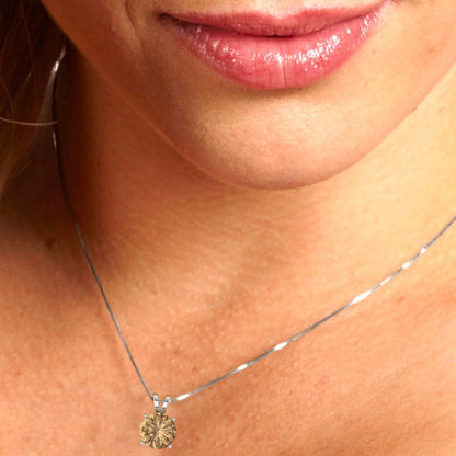 2.5cttw Round Cut Champagne Gold-Plated 925 Silver Pendant and 16" Box-Chain Necklace