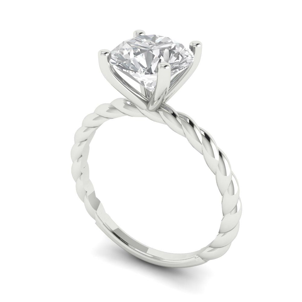 2 cttw Zirconia Simulated Diamond Solitaire  Engagement Ring - Solid Gold (VVS1, Round Cut,8.0mm)