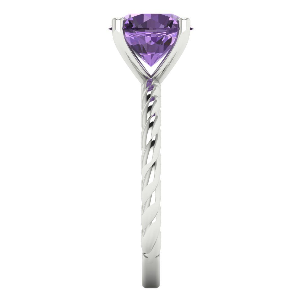 2 cttw Simulated Alexandrite Solitaire  Engagement Ring - Solid Gold (Round Cut,8.0mm)