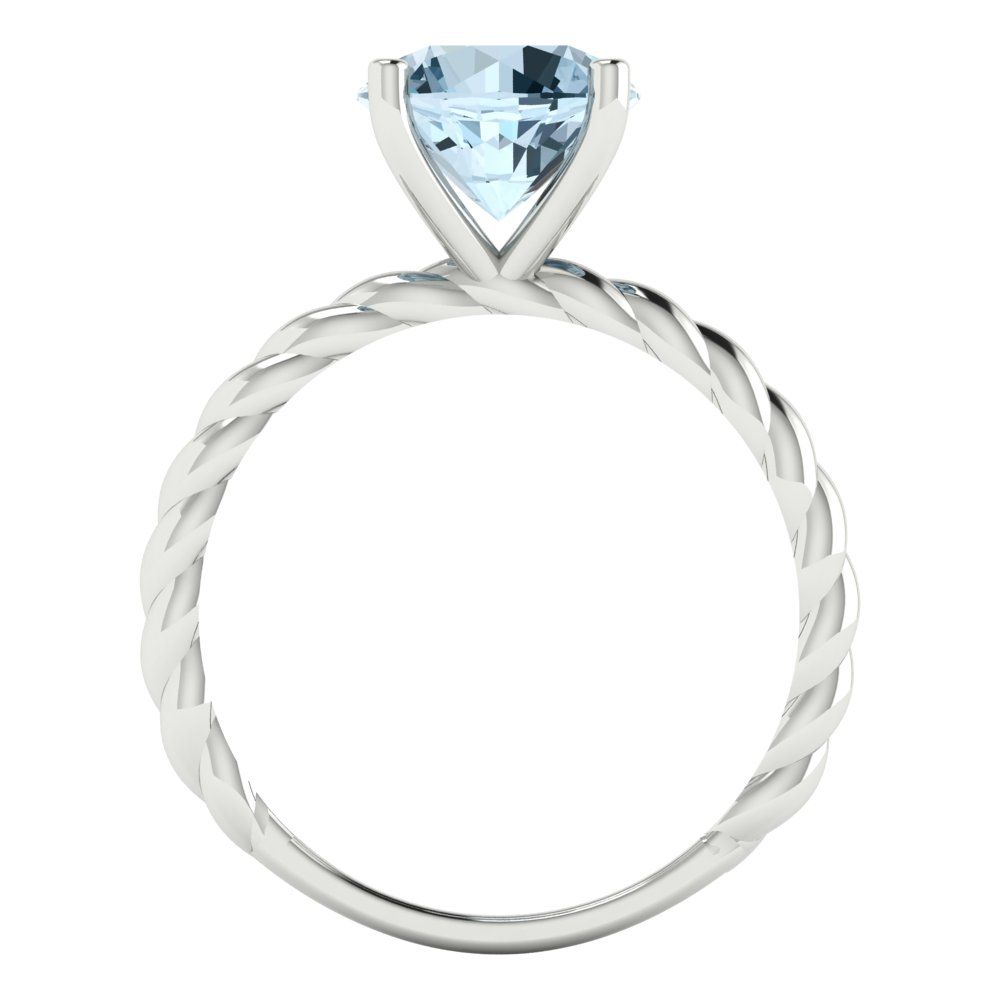 2 cttw Natural Sky Blue Topaz Solitaire  Engagement Ring - Solid Gold (Round Cut,8.0mm)