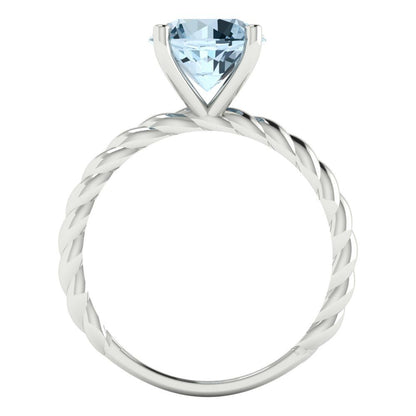 2 cttw Natural Swiss Blue Topaz Solitaire  Engagement Ring - Solid Gold (Round Cut,8.0mm)