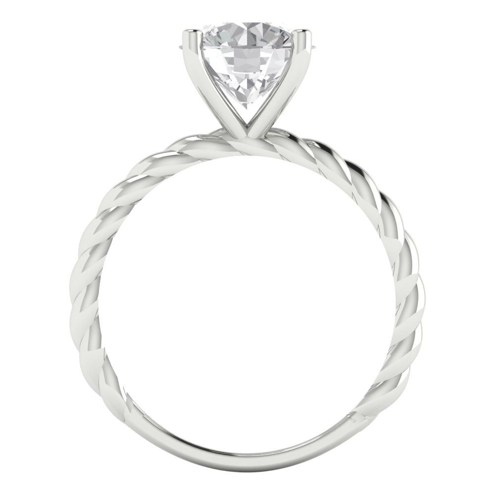 2 cttw Certified Moissanite Solitaire  Engagement Ring - Solid Gold (VVS1, D-F,Round Cut,8.0mm)