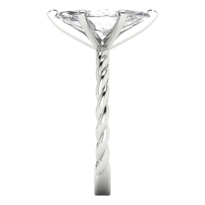 2 cttw Zirconia Simulated Diamond Solitaire  Engagement Ring - Solid Gold (VVS1, Marquise Cut,12x6mm )