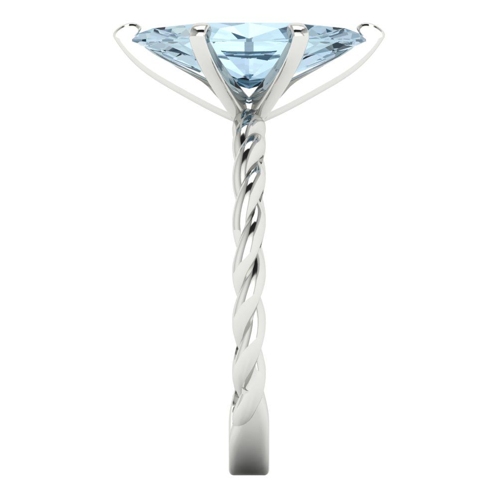 2 cttw Natural Swiss Blue Topaz Solitaire  Engagement Ring - Solid Gold (Marquise Cut,12x6mm )