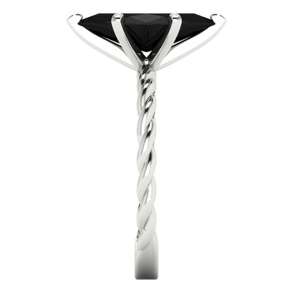 2 cttw Natural Onyx Solitaire  Engagement Ring - Solid Gold (Marquise Cut,12x6mm )