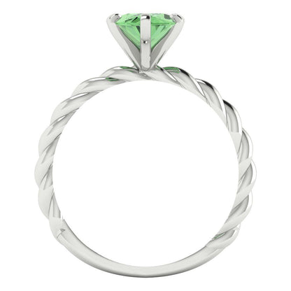 2 cttw Zirconia Simulated Green Diamond Solitaire  Engagement Ring - Solid Gold (VVS1, Marquise Cut,12x6mm )