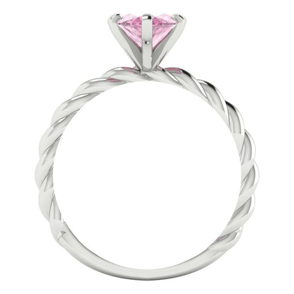 2 cttw Zirconia Simulated Pink Diamond Solitaire  Engagement Ring - Solid Gold (VVS1, Marquise Cut,12x6mm )