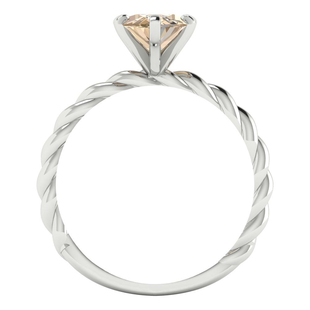 2 cttw Yellow Moissanite Solitaire  Engagement Ring - Solid Gold (Marquise Cut,12x6mm )