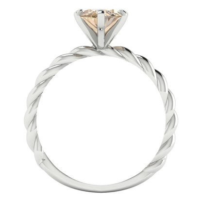 2 cttw Yellow Moissanite Solitaire  Engagement Ring - Solid Gold (Marquise Cut,12x6mm )