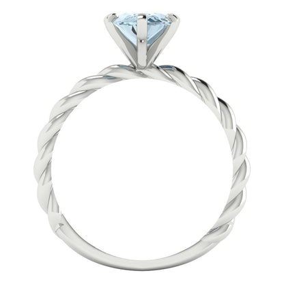 2 cttw Natural Aquamarine Solitaire  Engagement Ring - Solid Gold (Marquise Cut,12x6mm )