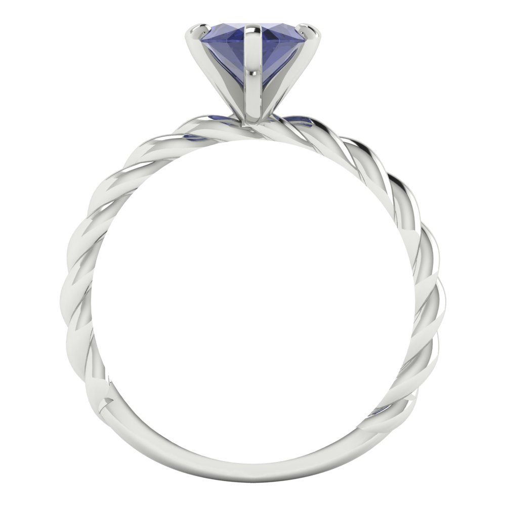 2 cttw Simulated Tanzanite Solitaire  Engagement Ring - Solid Gold (Marquise Cut,12x6mm )