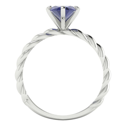 2 cttw Simulated Tanzanite Solitaire  Engagement Ring - Solid Gold (Marquise Cut,12x6mm )