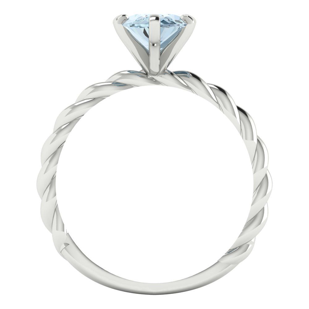 2 cttw Natural Swiss Blue Topaz Solitaire  Engagement Ring - Solid Gold (Marquise Cut,12x6mm )