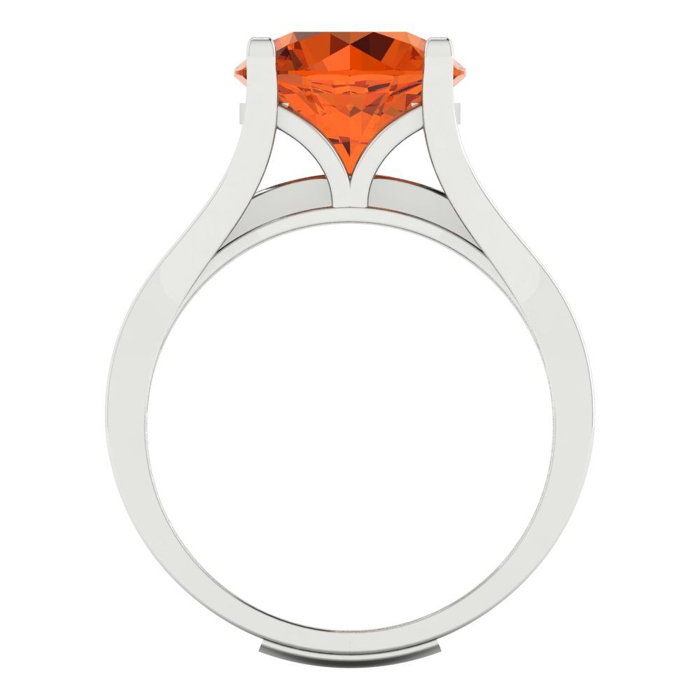 3.39 cttw Round Cut Simulated Pink Tourmaline Bridal Set - Solid White Gold Engagement Ring & Wedding Band