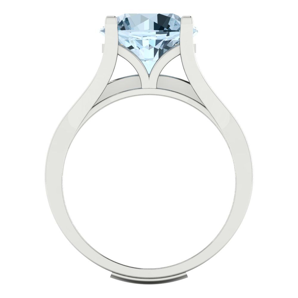 3.39 cttw Round Cut Simulated Blue Diamond Bridal Set - Solid White Gold Engagement Ring & Wedding Band