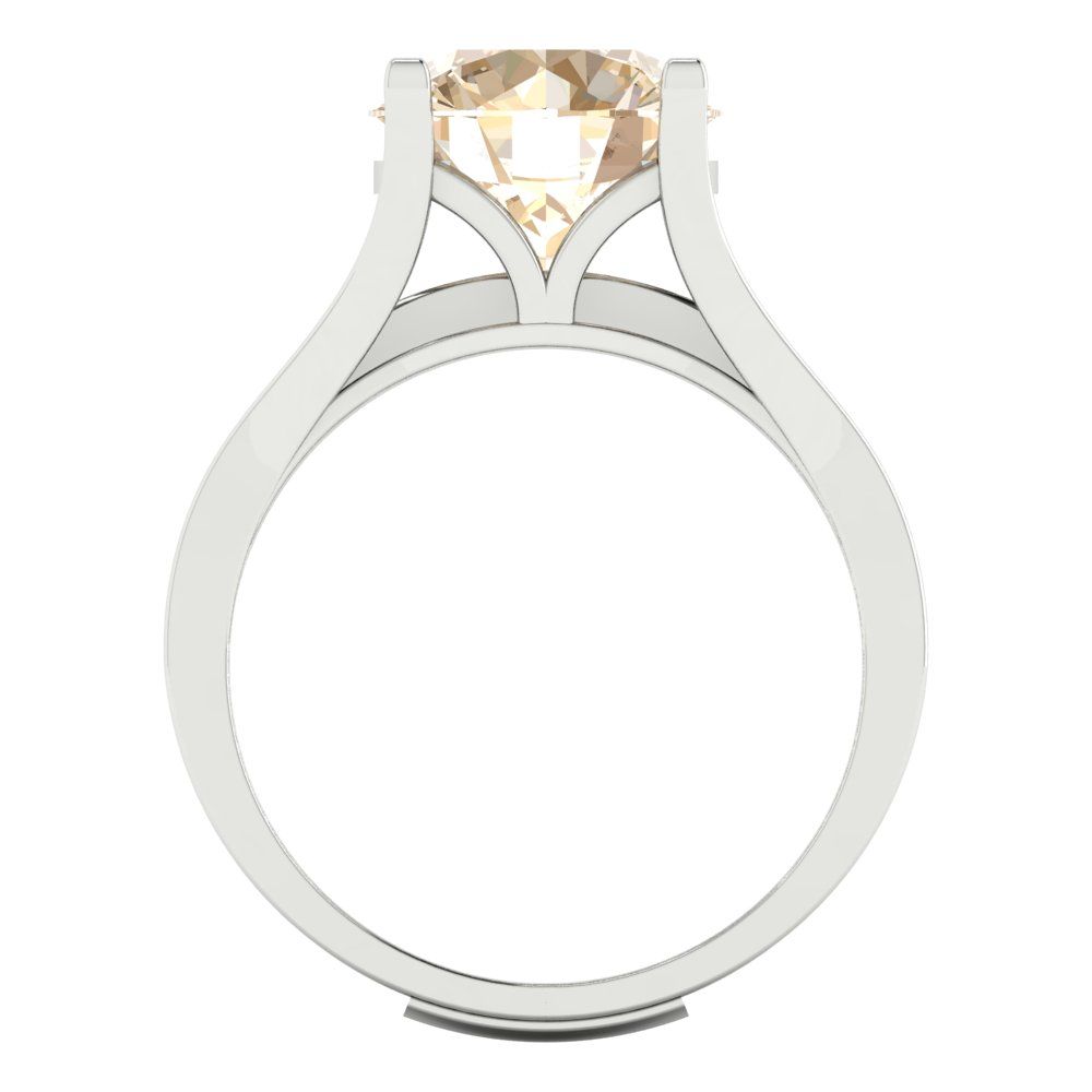 3.39 cttw Round Cut Natural Morganite Bridal Set - Solid White Gold Engagement Ring & Wedding Band