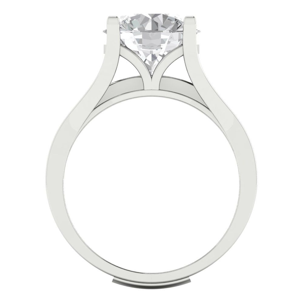 3.39 cttw Round Cut Zirconia Simulated Diamond Bridal Set - Solid White Gold Engagement Ring & Wedding Band