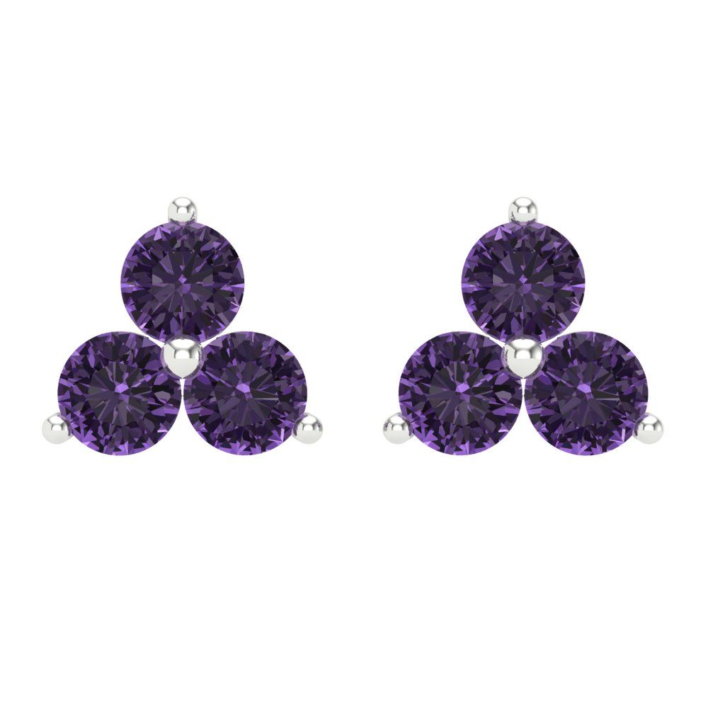 3cttw Alexandrite Gold-Plated 925 Silver Screw Back Stud Earrings